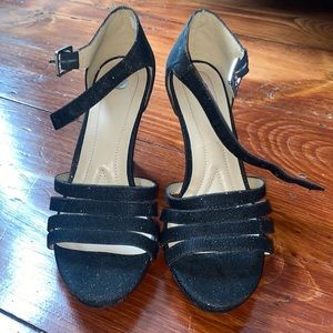 Black heels, size 9.5, worn once ! great condition